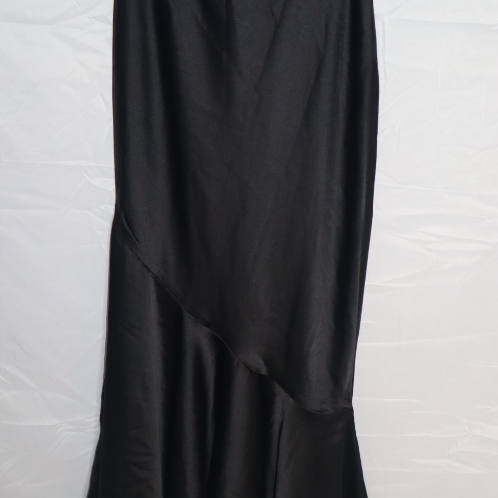 Elegant Black Satin Skirt